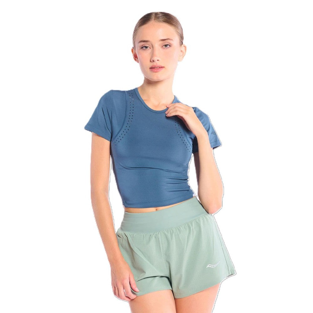 Top Saucony Explorer Tr Short Sleeve Mujer