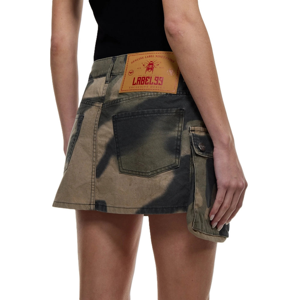 Pollera Label 99 Mini Camo De Mujer