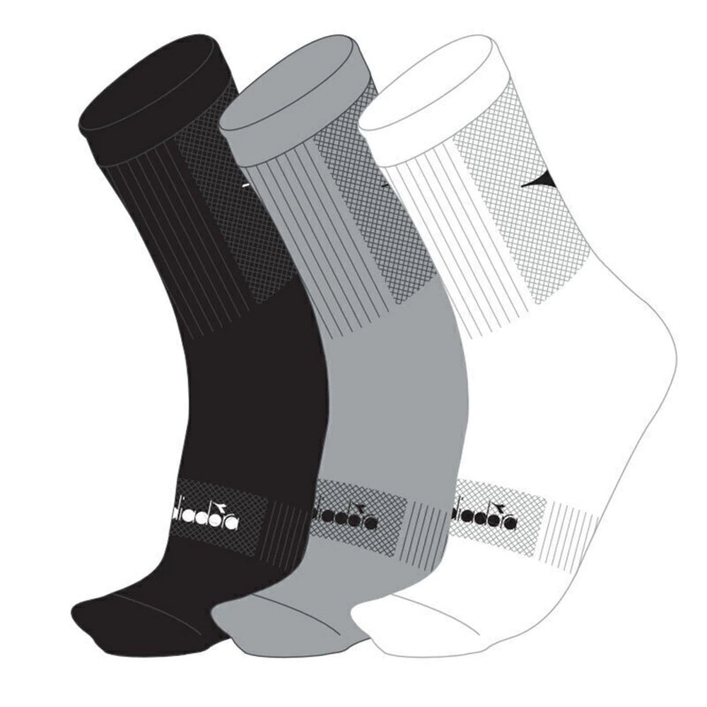 3 Pack Caña Media Diadora Media Deportiva Sin Toalla - Packs X3 De Hombre