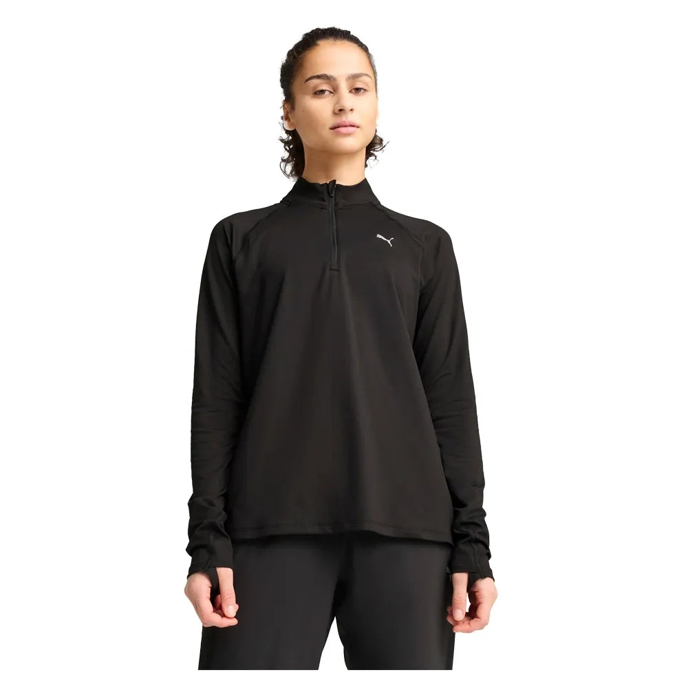 Remera Puma W Run Velocity Cloudspun 1-4 Zip De Mujer