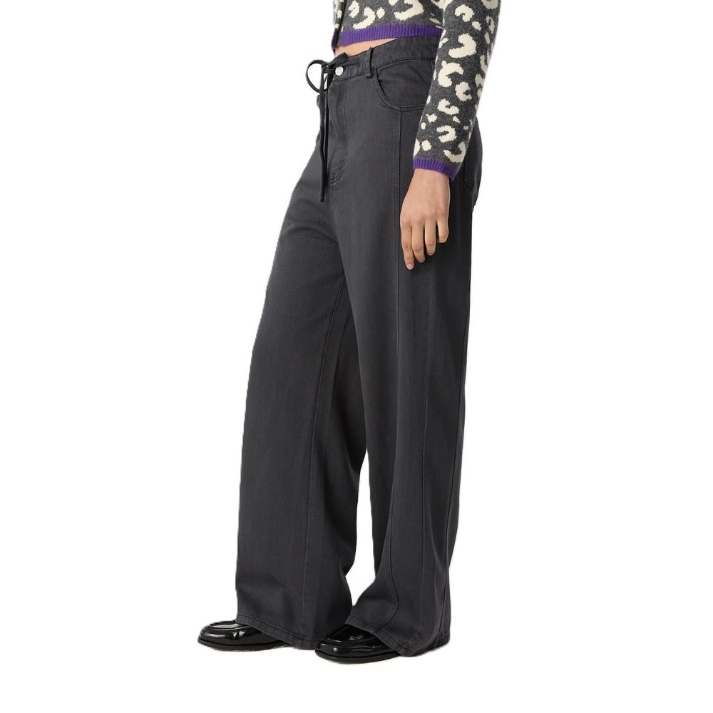 Pantalon Furzai Recortes Gabardina De Mujer
