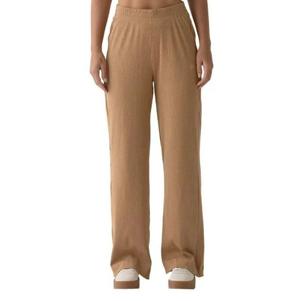Pantalon Fila Wide Essentials Canelada De Mujer