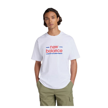 Remera New Balance Mta53927wt Linear Lines Hombre