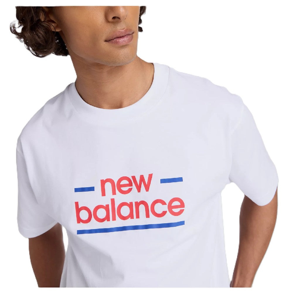 Remera New Balance Mta53927wt Linear Lines Hombre